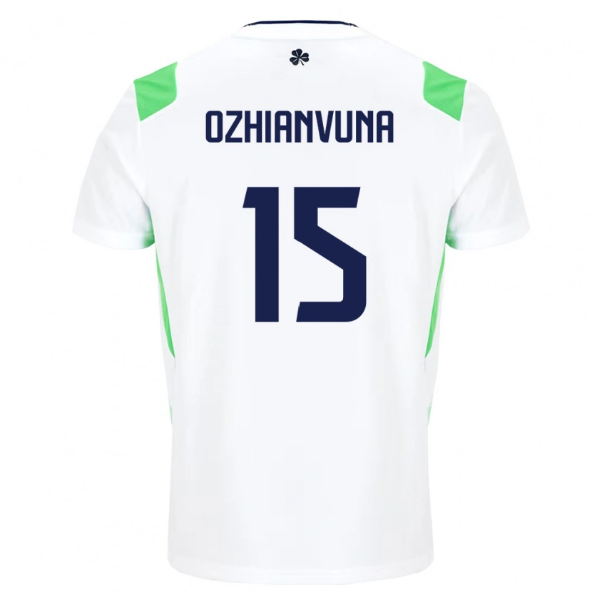 Danxen Men Ireland Victor Ozhianvuna #15 White Light Green Away Jersey 26-28 T-Shirt