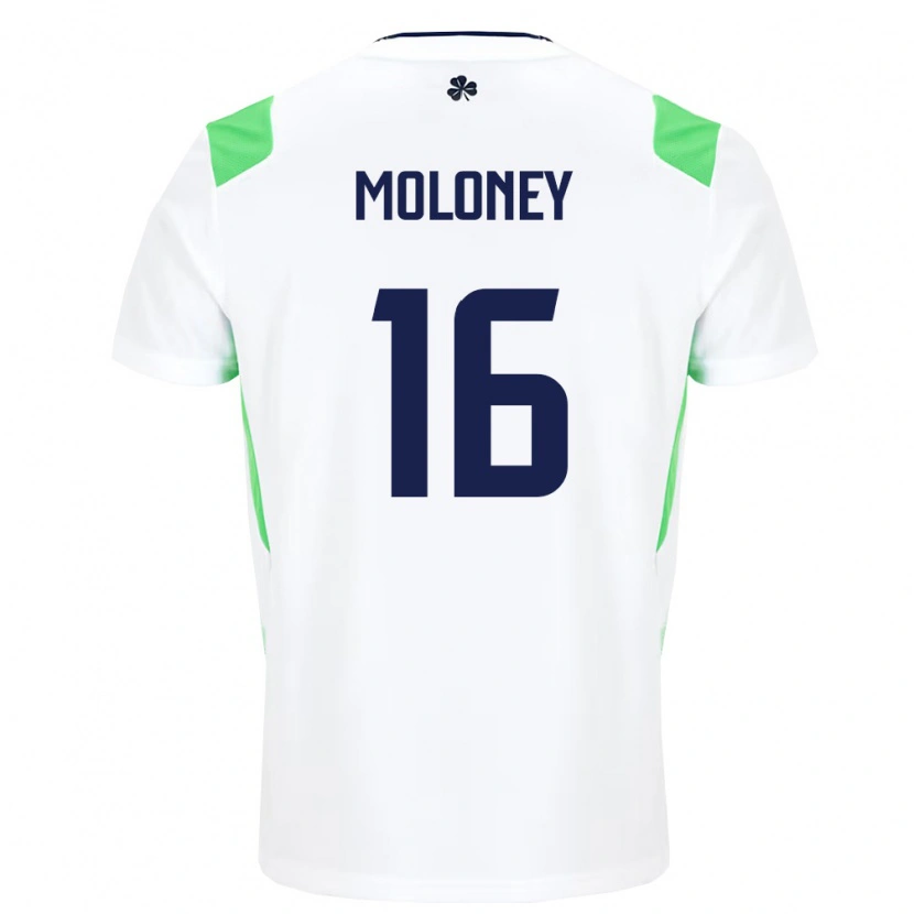 Danxen Men Ireland George Moloney #16 White Light Green Away Jersey 26-28 T-Shirt