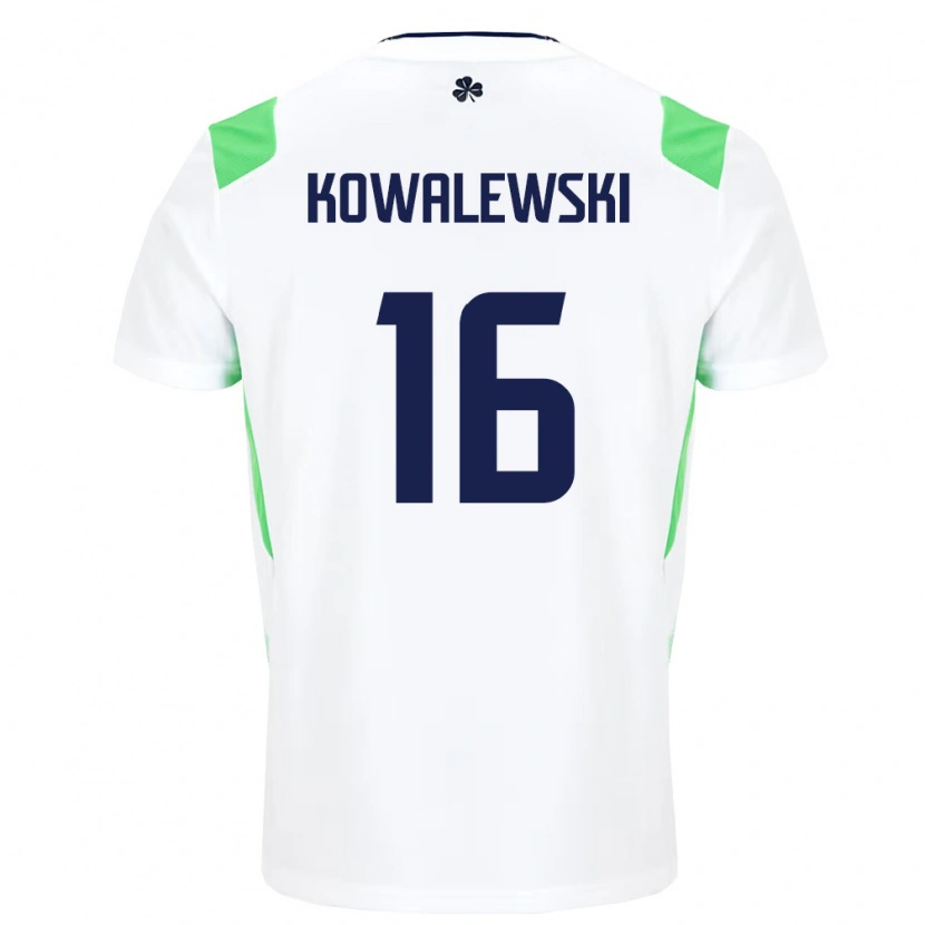 Danxen Men Ireland Jakub Kowalewski #16 White Light Green Away Jersey 26-28 T-Shirt