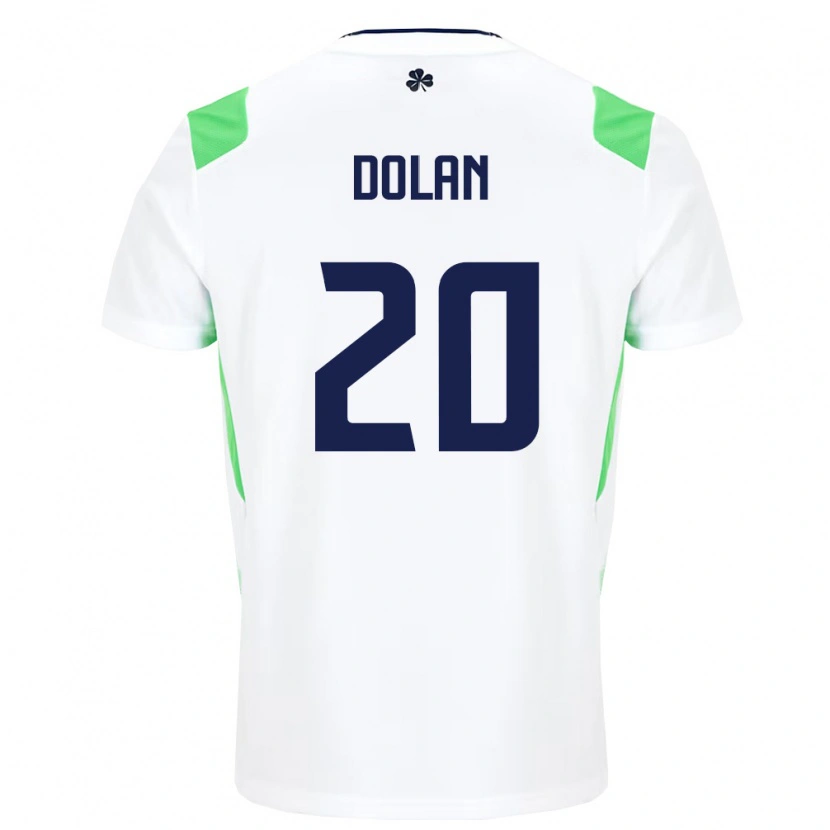 Danxen Men Ireland Ellen Dolan #20 White Light Green Away Jersey 26-28 T-Shirt