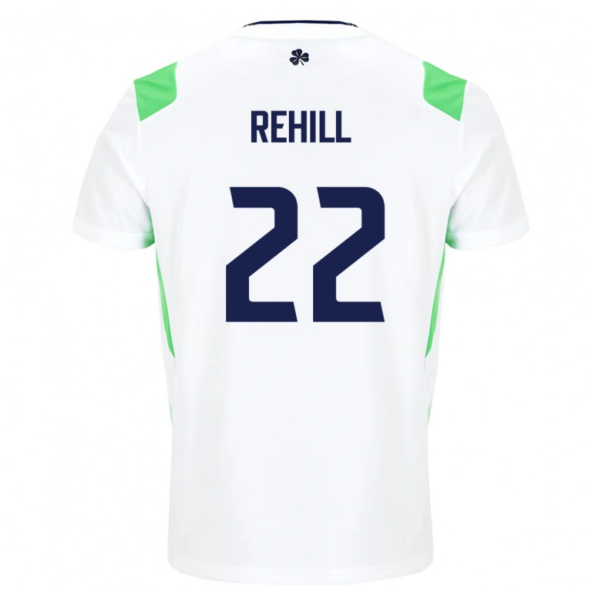 Danxen Men Ireland Harry Rehill #22 White Light Green Away Jersey 26-28 T-Shirt