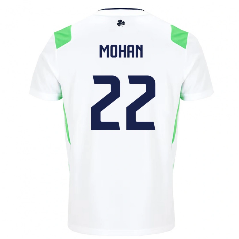 Danxen Men Ireland Stephen Mohan #22 White Light Green Away Jersey 26-28 T-Shirt