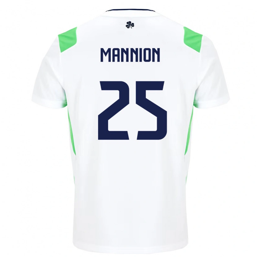 Danxen Men Ireland Aoife Mannion #25 White Light Green Away Jersey 26-28 T-Shirt