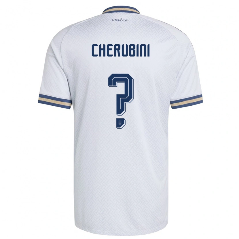 Danxen Men Italy Luigi Cherubini #0 Off-White Navy Gold Away Jersey 26-28 T-Shirt