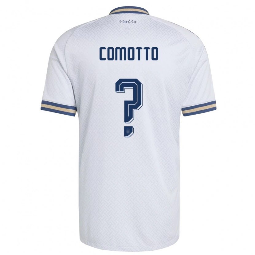 Danxen Men Italy Christian Comotto #0 Off-White Navy Gold Away Jersey 26-28 T-Shirt