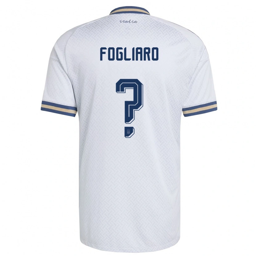 Danxen Men Italy Christian Fogliaro #0 Off-White Navy Gold Away Jersey 26-28 T-Shirt