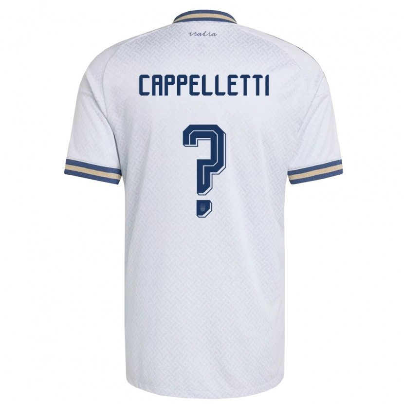 Danxen Men Italy Mattia Cappelletti #0 Off-White Navy Gold Away Jersey 26-28 T-Shirt
