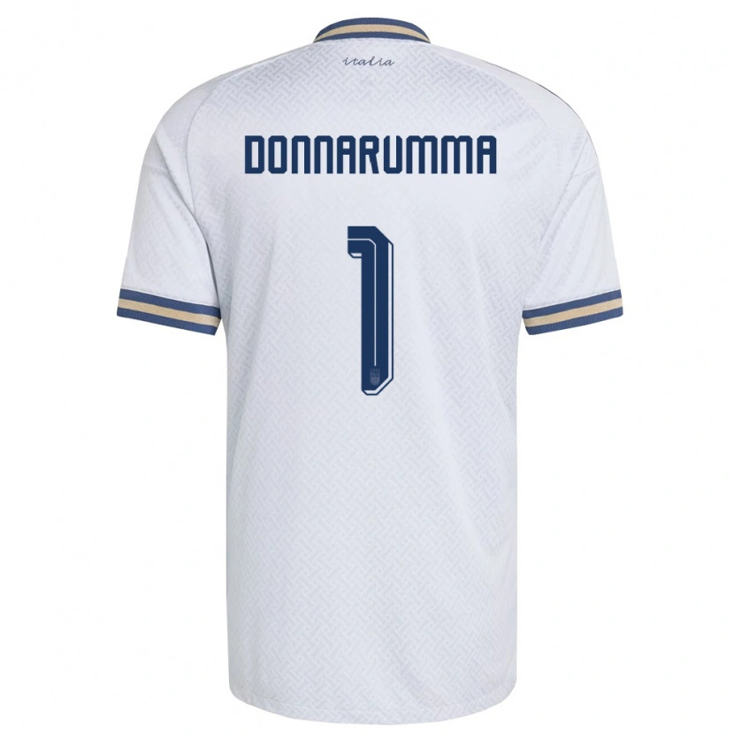 Danxen Men Italy Gianluigi Donnarumma #1 Off-White Navy Gold Away Jersey 26-28 T-Shirt