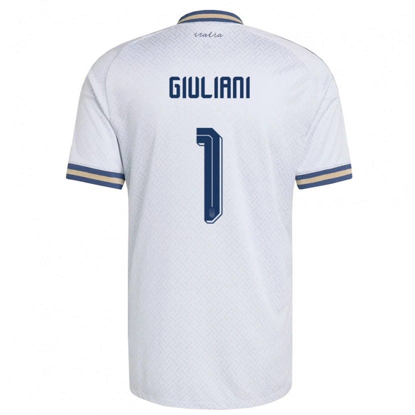 Danxen Men Italy Laura Giuliani #1 Off-White Navy Gold Away Jersey 26-28 T-Shirt