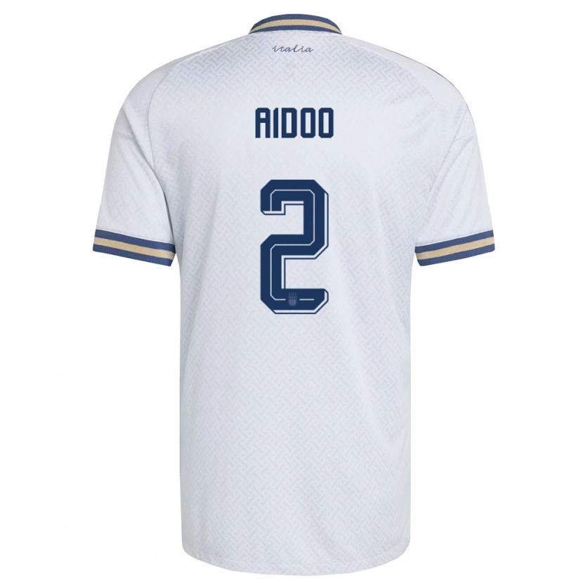 Danxen Men Italy Mike Aidoo #2 Off-White Navy Gold Away Jersey 26-28 T-Shirt