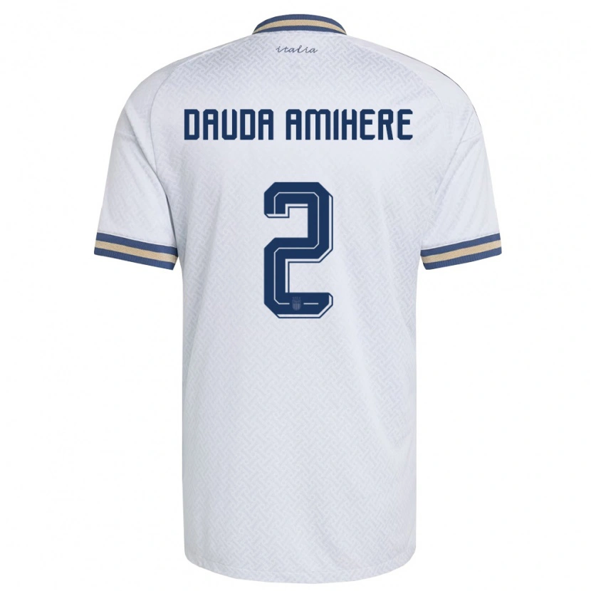 Danxen Men Italy Iddrisa Dauda Amihere #2 Off-White Navy Gold Away Jersey 26-28 T-Shirt