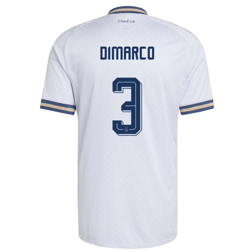 Danxen Men Italy Federico Dimarco #3 Off-White Navy Gold Away Jersey 26-28 T-Shirt