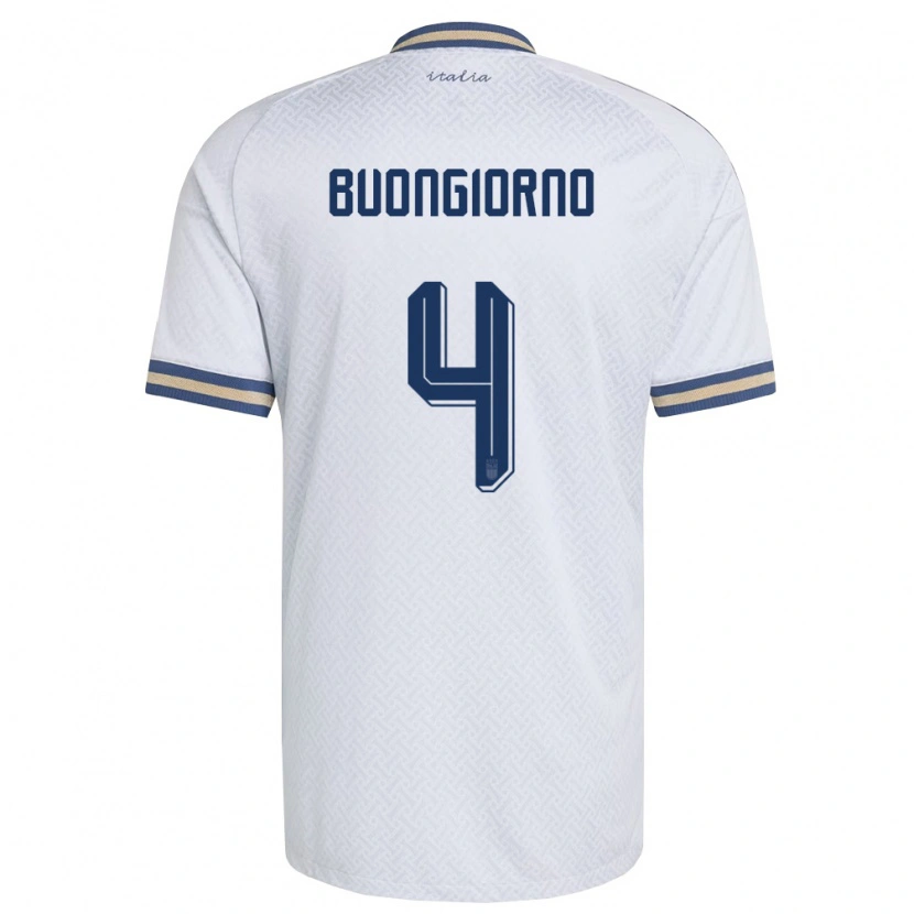 Danxen Men Italy Alessandro Buongiorno #4 Off-White Navy Gold Away Jersey 26-28 T-Shirt