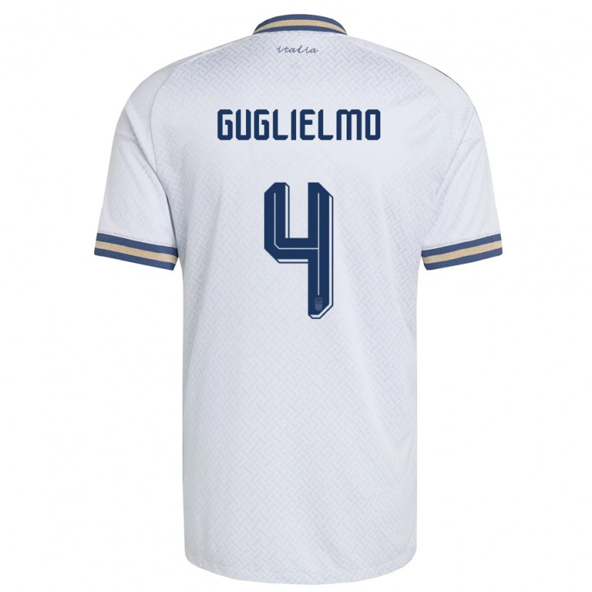 Danxen Men Italy Lucia Di Guglielmo #4 Off-White Navy Gold Away Jersey 26-28 T-Shirt