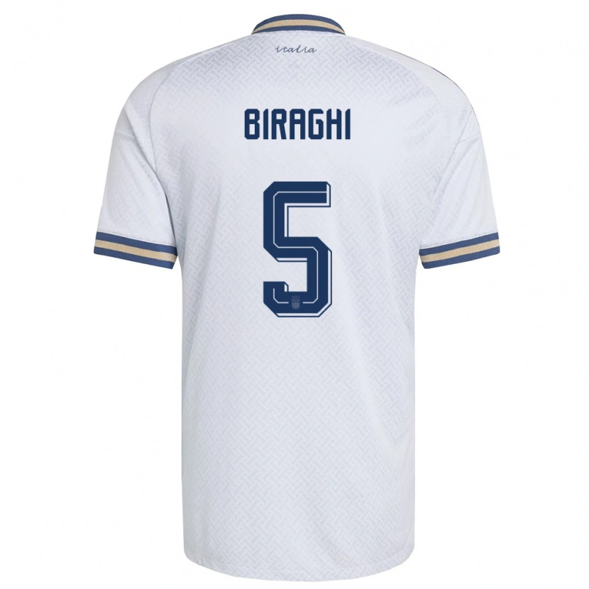 Danxen Men Italy Cristiano Biraghi #5 Off-White Navy Gold Away Jersey 26-28 T-Shirt