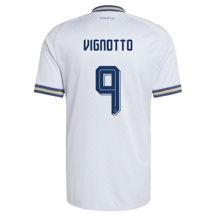 Danxen Men Italy Elisabetta Vignotto #9 Off-White Navy Gold Away Jersey 26-28 T-Shirt