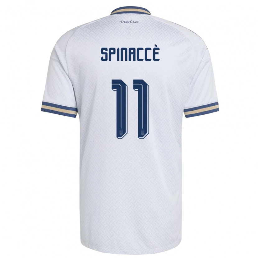 Danxen Men Italy Matteo Spinaccè #11 Off-White Navy Gold Away Jersey 26-28 T-Shirt