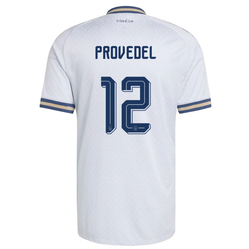 Danxen Men Italy Ivan Provedel #12 Off-White Navy Gold Away Jersey 26-28 T-Shirt