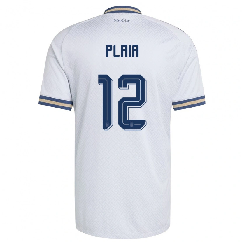 Danxen Men Italy Francesco Plaia #12 Off-White Navy Gold Away Jersey 26-28 T-Shirt