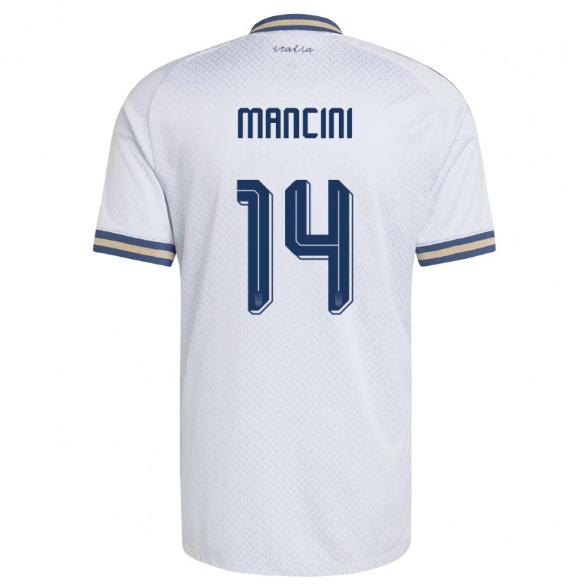 Danxen Men Italy Gianluca Mancini #14 Off-White Navy Gold Away Jersey 26-28 T-Shirt