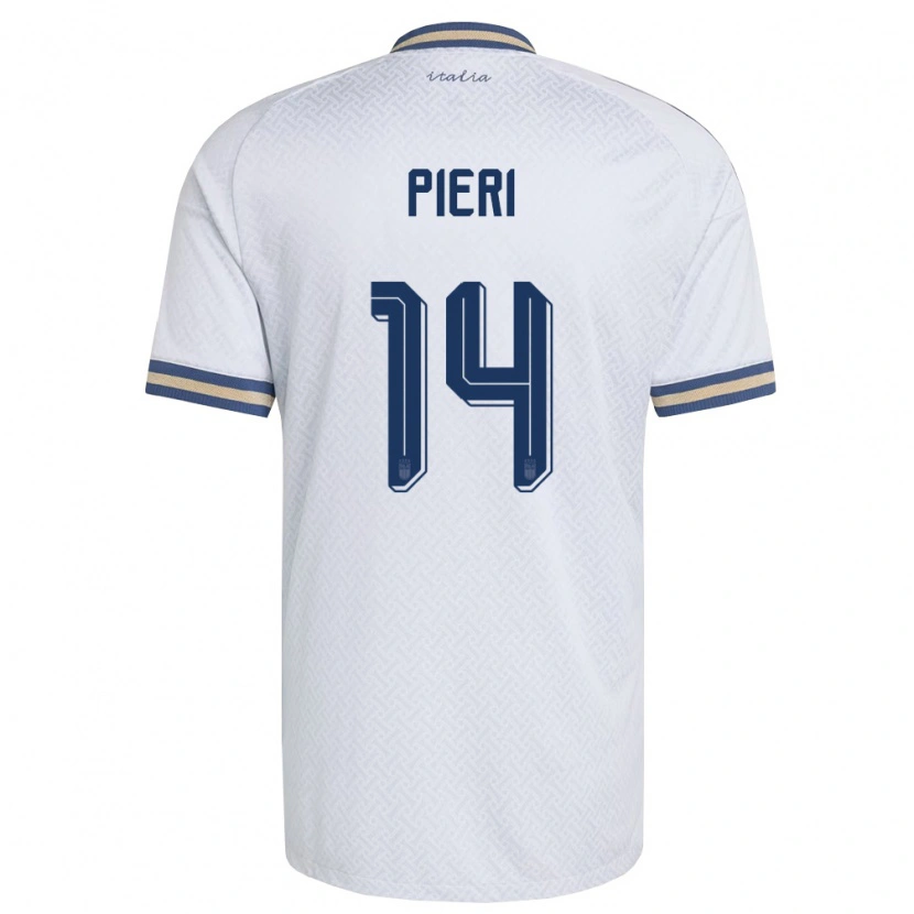 Danxen Men Italy Giacomo De Pieri #14 Off-White Navy Gold Away Jersey 26-28 T-Shirt
