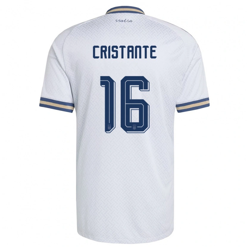 Danxen Men Italy Bryan Cristante #16 Off-White Navy Gold Away Jersey 26-28 T-Shirt