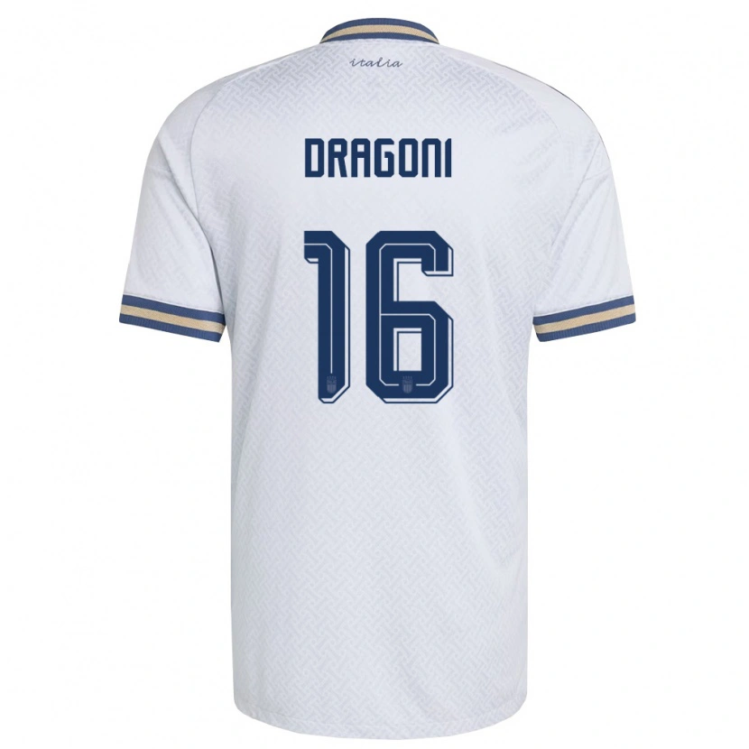 Danxen Men Italy Giulia Dragoni #16 Off-White Navy Gold Away Jersey 26-28 T-Shirt
