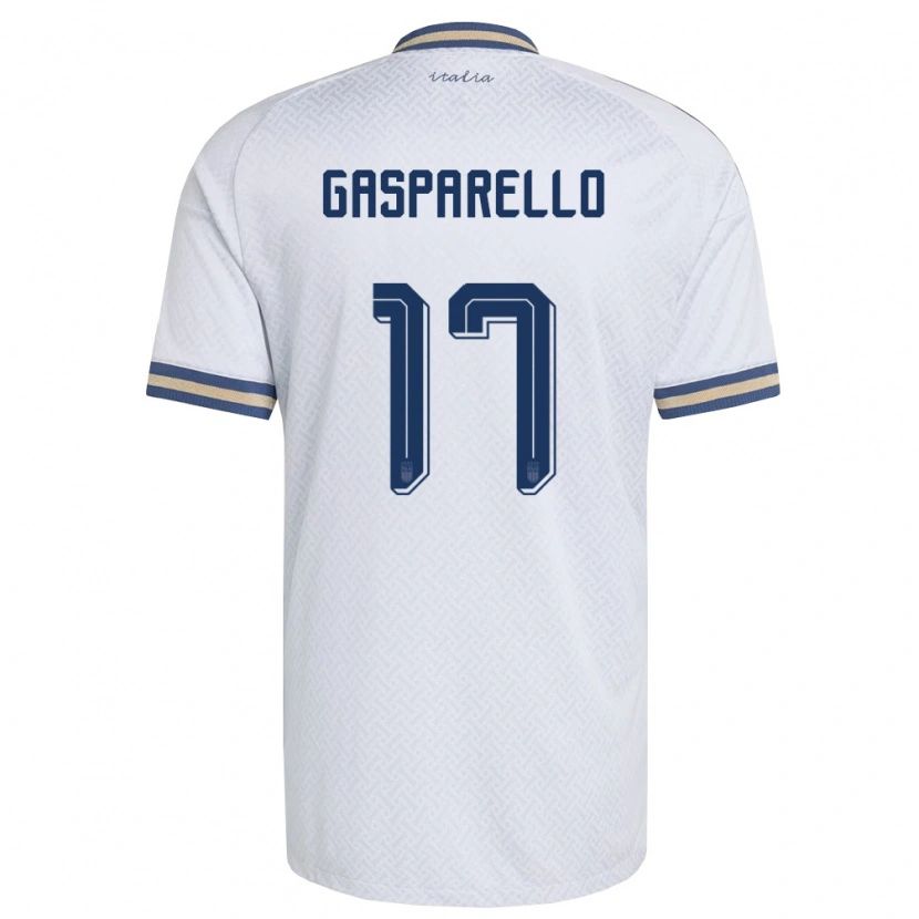Danxen Men Italy Francesco Gasparello #17 Off-White Navy Gold Away Jersey 26-28 T-Shirt