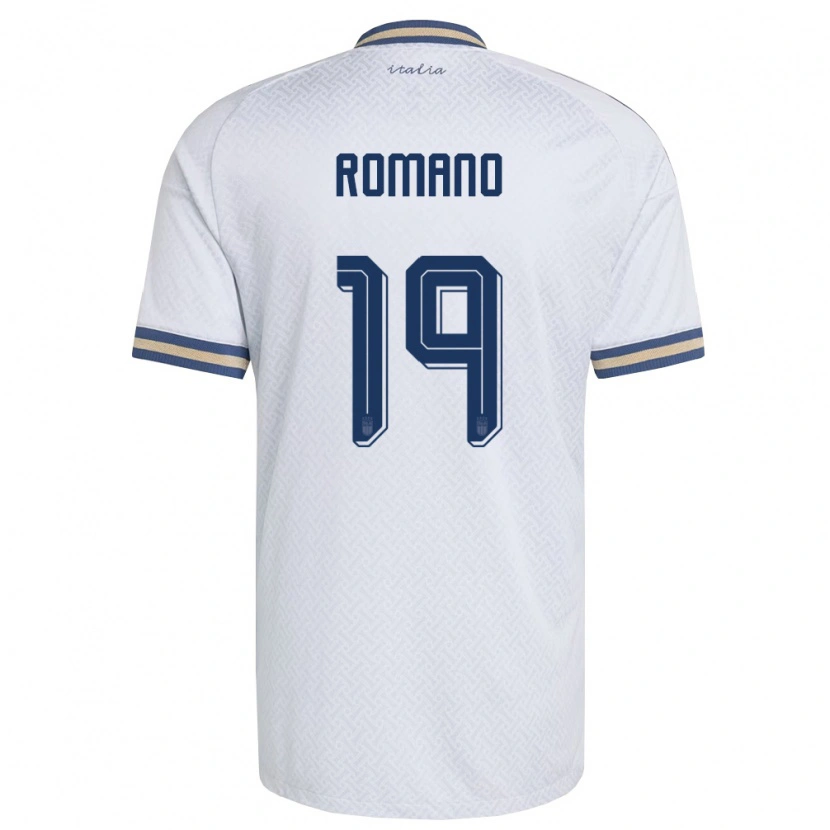 Danxen Men Italy Marco Romano #19 Off-White Navy Gold Away Jersey 26-28 T-Shirt
