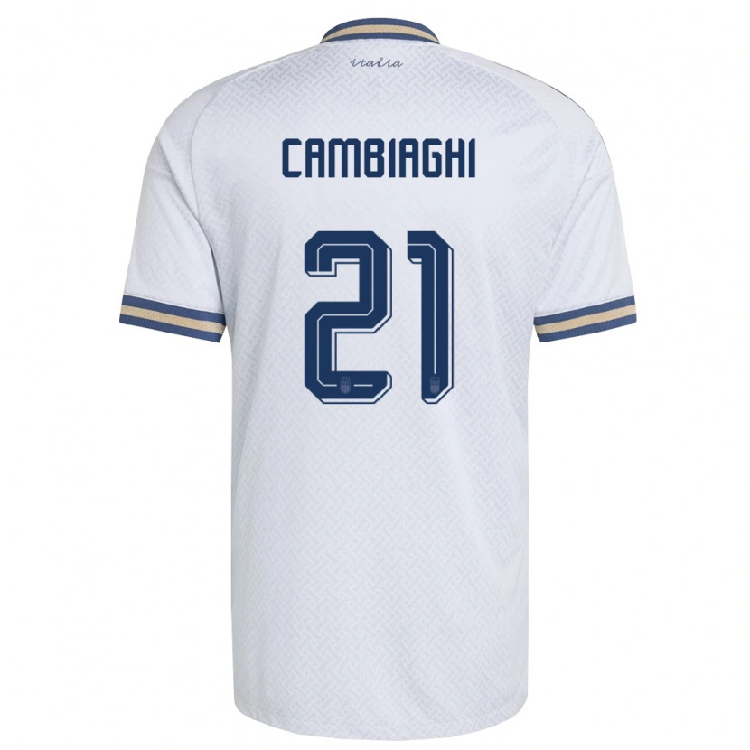 Danxen Men Italy Michela Cambiaghi #21 Off-White Navy Gold Away Jersey 26-28 T-Shirt