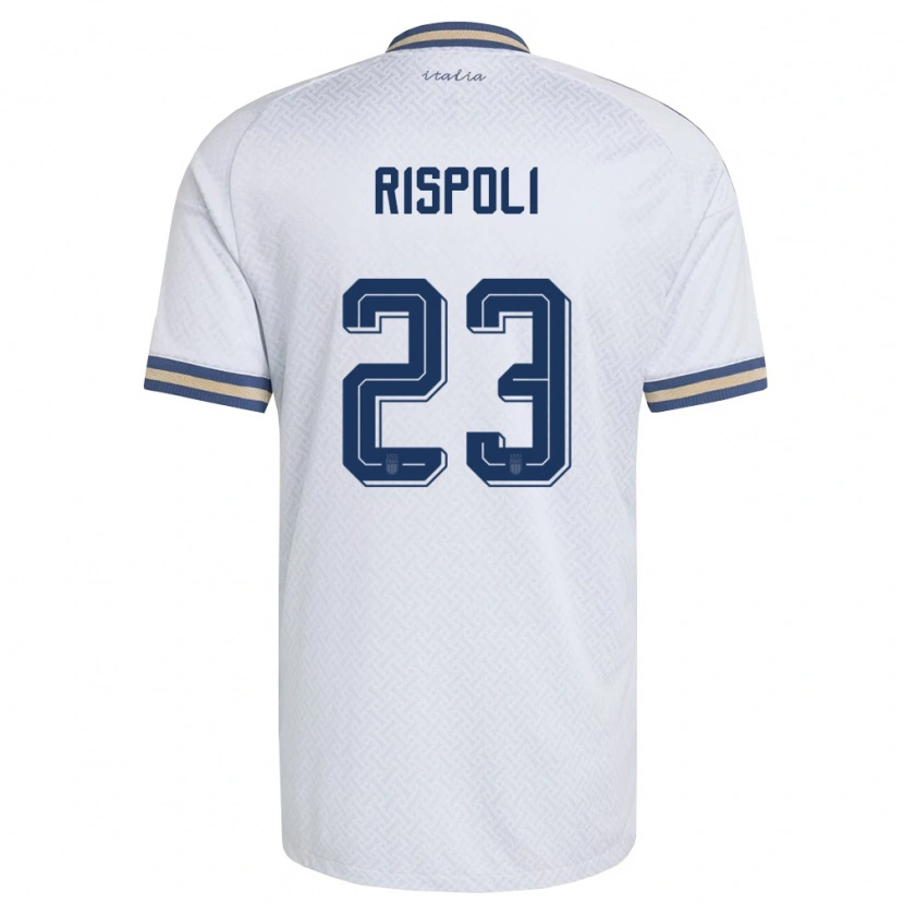 Danxen Men Italy Fabio Rispoli #23 Off-White Navy Gold Away Jersey 26-28 T-Shirt