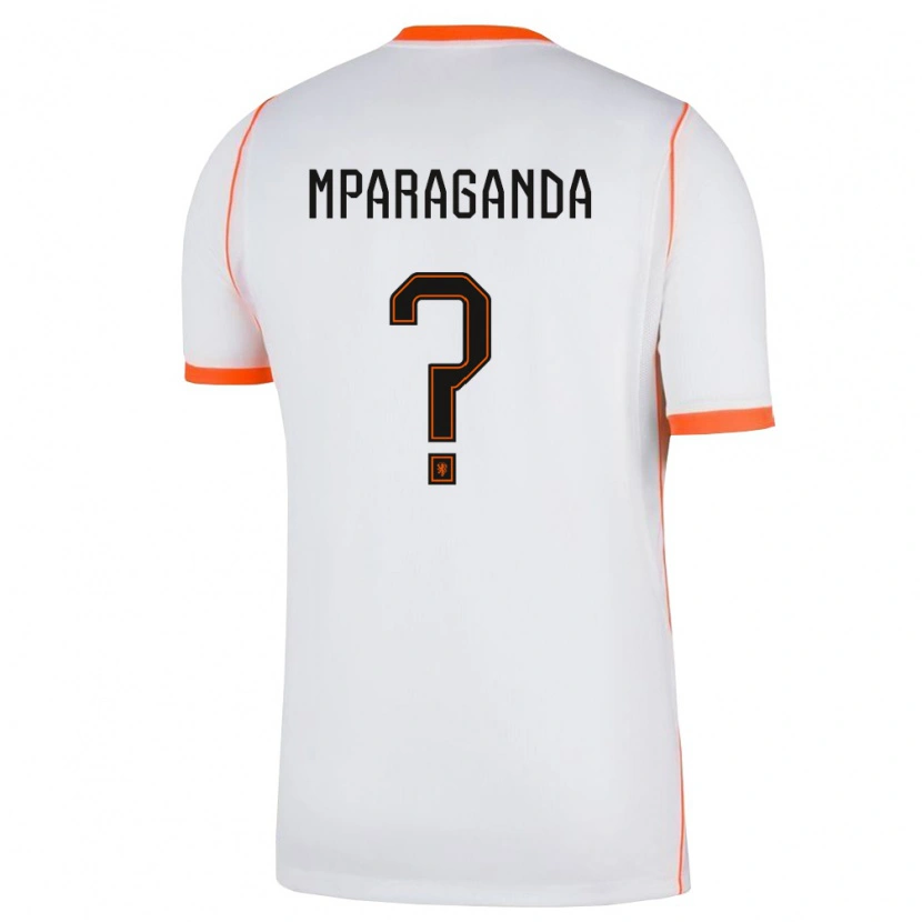 Danxen Men Netherlands Matthew Mparaganda #0 White Orange Away Jersey 26-28 T-Shirt