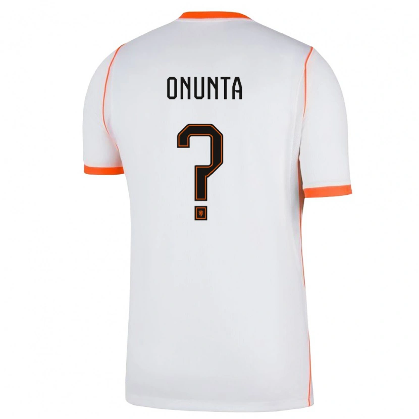 Danxen Men Netherlands Izu Onunta #0 White Orange Away Jersey 26-28 T-Shirt
