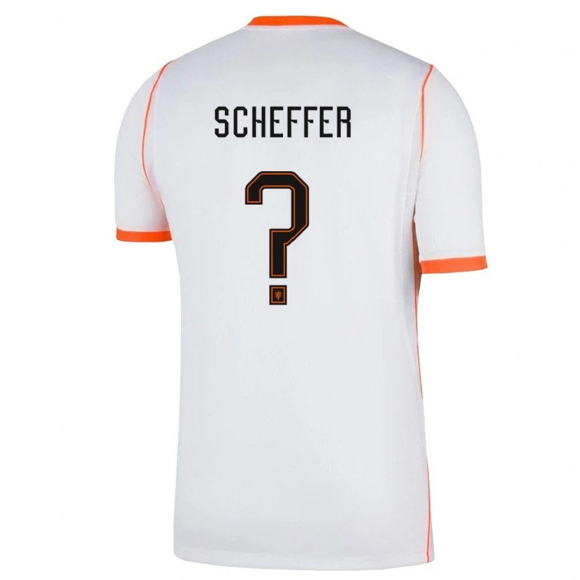 Danxen Men Netherlands Dani Scheffer #0 White Orange Away Jersey 26-28 T-Shirt