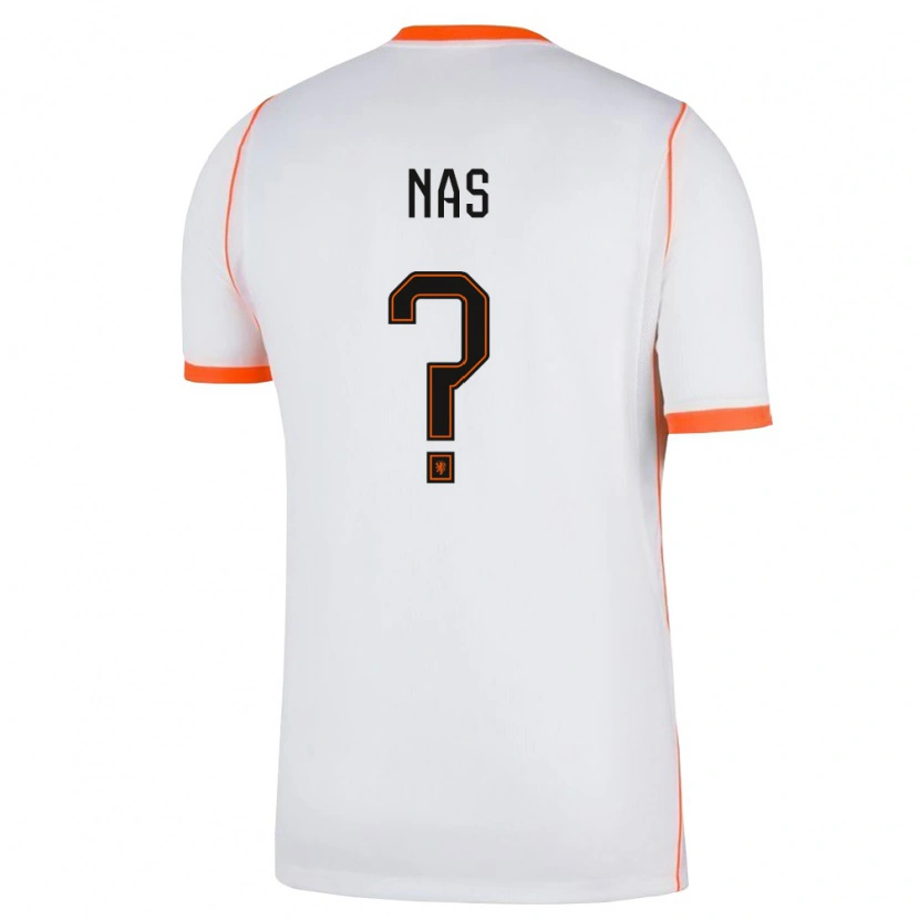 Danxen Men Netherlands Luca Nas #0 White Orange Away Jersey 26-28 T-Shirt