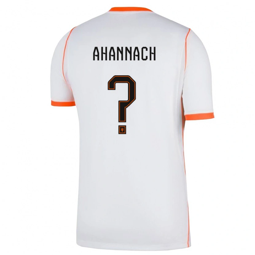 Danxen Men Netherlands Noah Ahannach #0 White Orange Away Jersey 26-28 T-Shirt