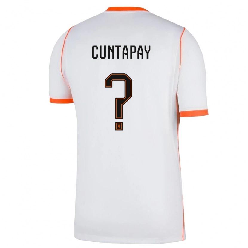 Danxen Men Netherlands Sam Cuntapay #0 White Orange Away Jersey 26-28 T-Shirt