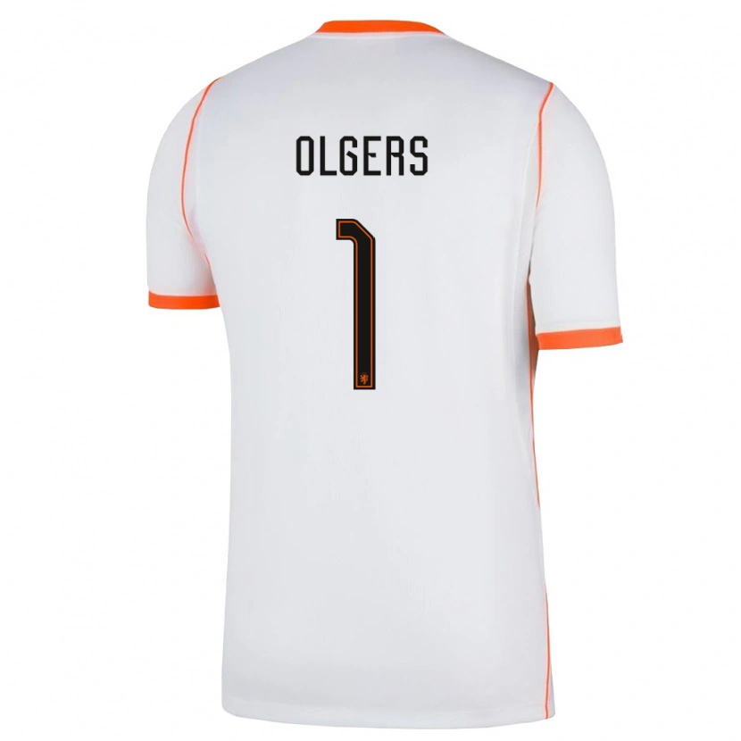 Danxen Men Netherlands Guus Olgers #1 White Orange Away Jersey 26-28 T-Shirt