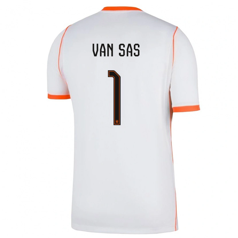 Danxen Men Netherlands Mikki Van Sas #1 White Orange Away Jersey 26-28 T-Shirt
