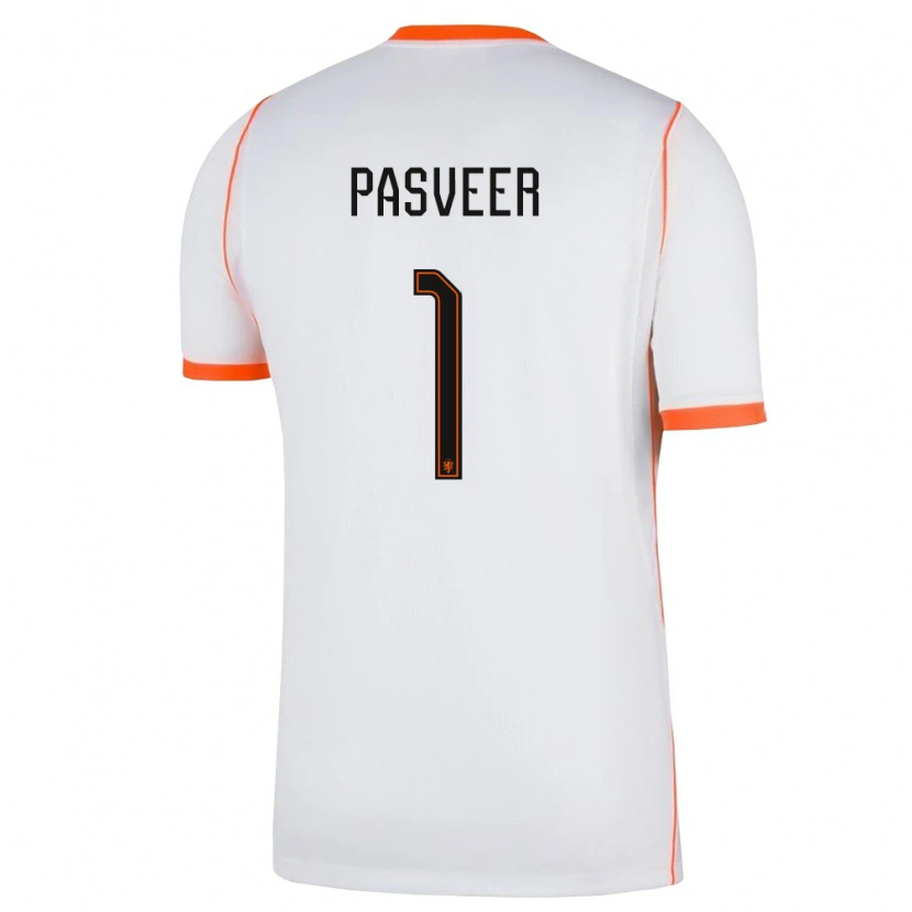 Danxen Men Netherlands Remko Pasveer #1 White Orange Away Jersey 26-28 T-Shirt