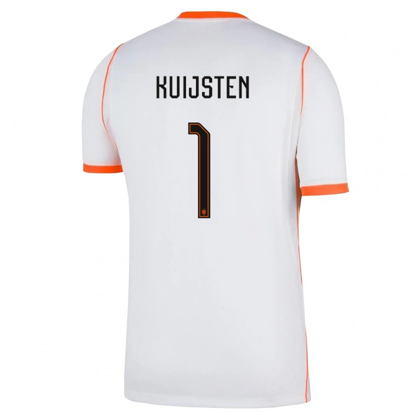 Danxen Men Netherlands Tristan Kuijsten #1 White Orange Away Jersey 26-28 T-Shirt