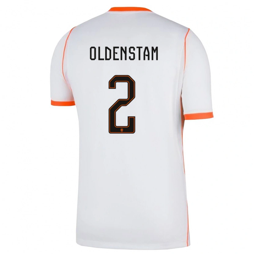 Danxen Men Netherlands Lyfe Oldenstam #2 White Orange Away Jersey 26-28 T-Shirt