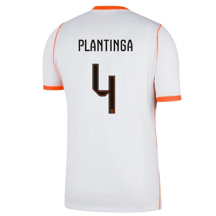 Danxen Men Netherlands Boaz Plantinga #4 White Orange Away Jersey 26-28 T-Shirt