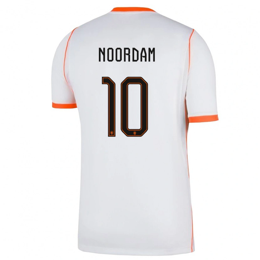 Danxen Men Netherlands Nadine Noordam #10 White Orange Away Jersey 26-28 T-Shirt