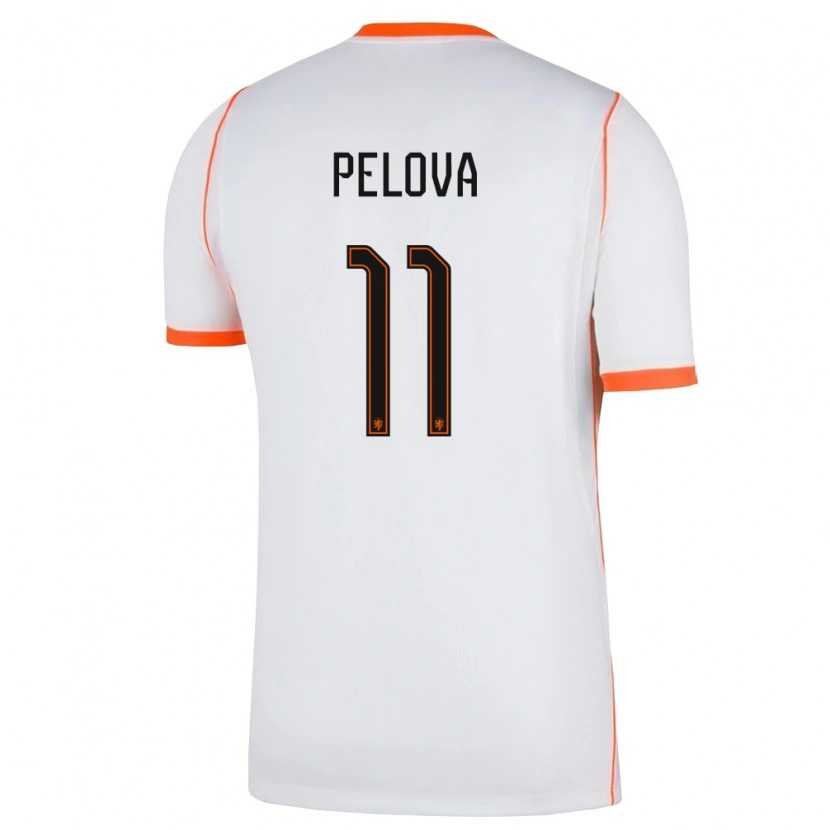 Danxen Men Netherlands Victoria Pelova #11 White Orange Away Jersey 26-28 T-Shirt