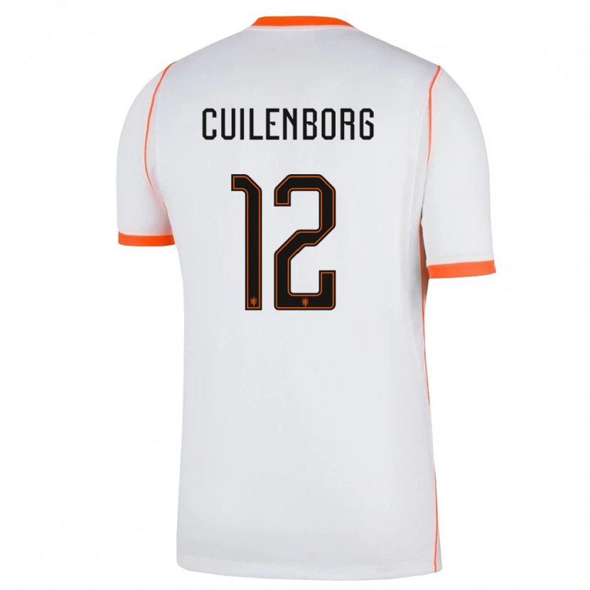 Danxen Men Netherlands Joshua Van Cuilenborg #12 White Orange Away Jersey 26-28 T-Shirt