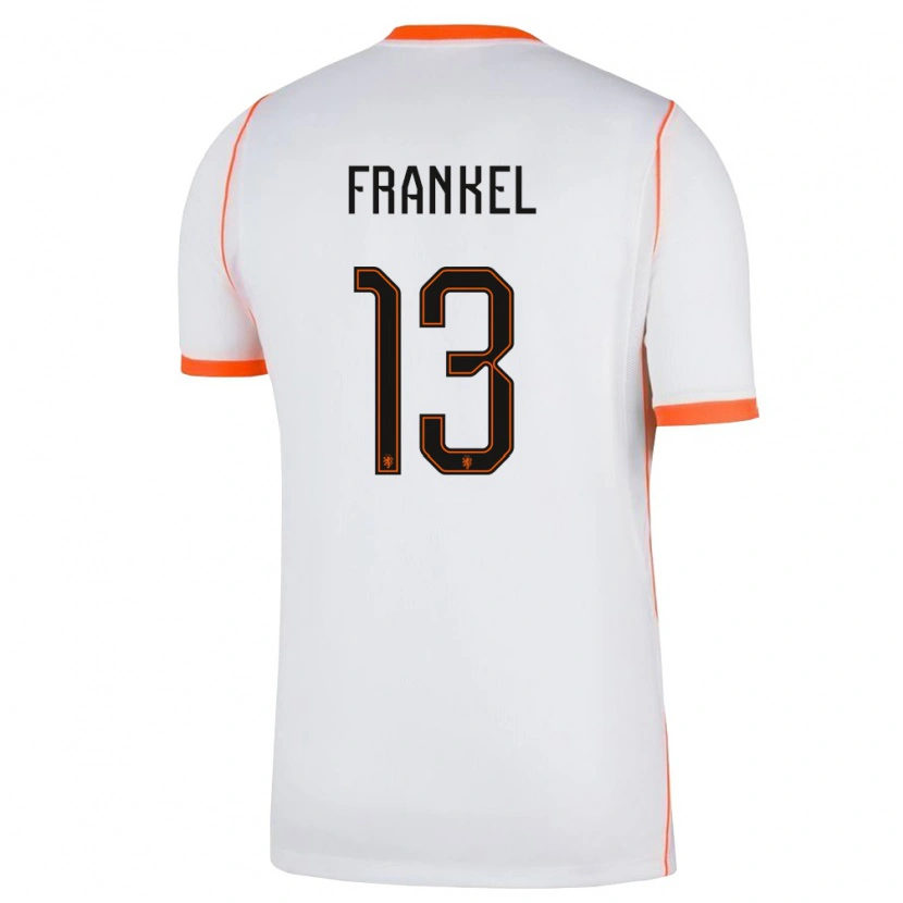 Danxen Men Netherlands Leroy Fränkel #13 White Orange Away Jersey 26-28 T-Shirt
