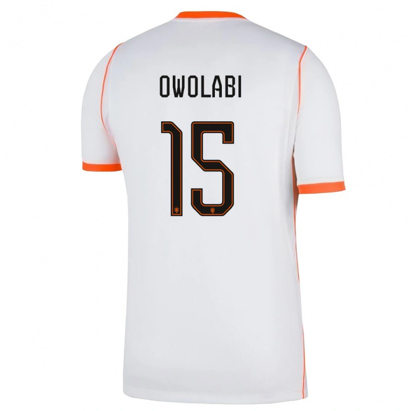 Danxen Men Netherlands Eniola Owolabi #15 White Orange Away Jersey 26-28 T-Shirt