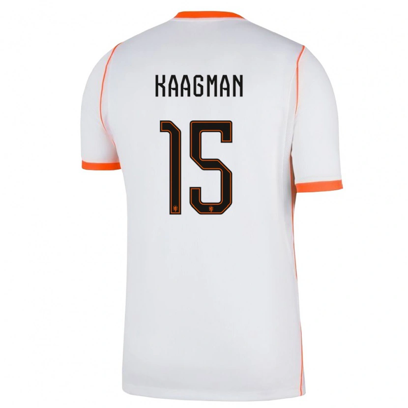 Danxen Men Netherlands Inessa Kaagman #15 White Orange Away Jersey 26-28 T-Shirt