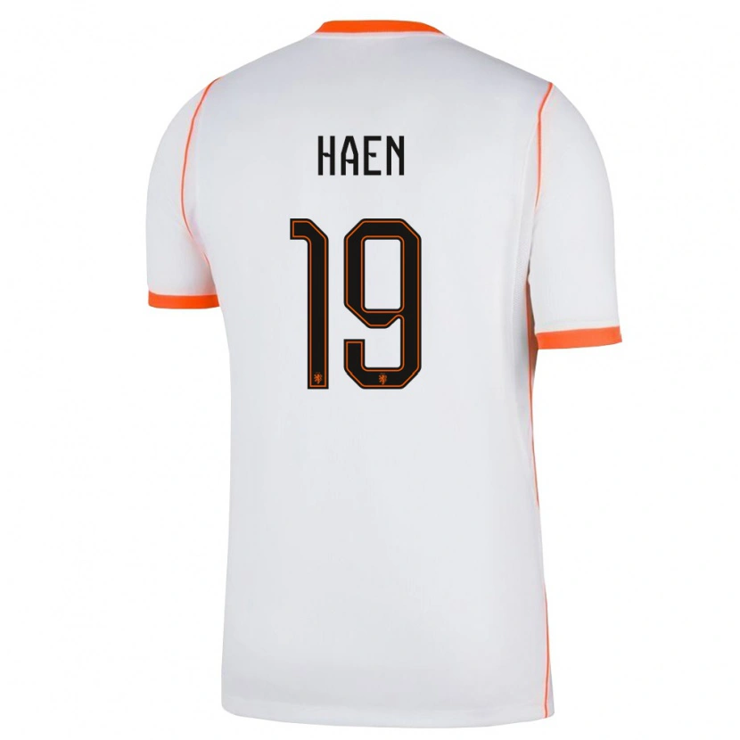 Danxen Men Netherlands Devin Haen #19 White Orange Away Jersey 26-28 T-Shirt